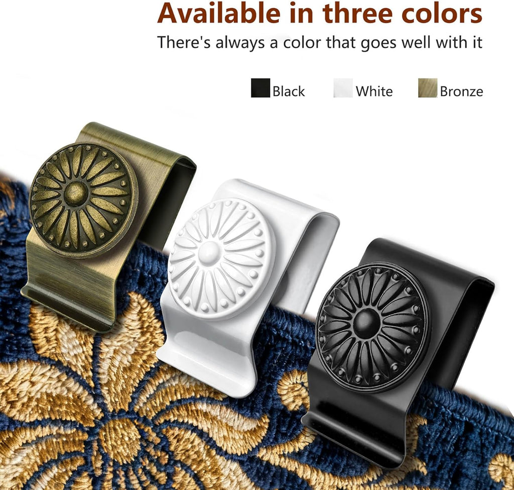 Tapestry Wall Hanging Clamps 4PCS 1.2x2.0 Textile Art Decoration Hangers Metal Clips for Hanging Rugs Carpet Display (Antique)
