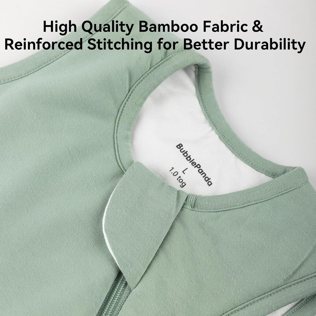 BubblePanda Rayon Made from Bamboo Sleep Sack 6-12 Months 1.0 Tog Soft Toddler Sleeping Sack for Babies 2-Way Zipper Baby Wearable Blanket