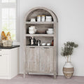 blini 70" Tall Arched Cabinet, Wooden Kitchen Pantry Arched Cabinet with Fluted Doors Versatile Kitchen Hutch Storage Organizer for Dining Room