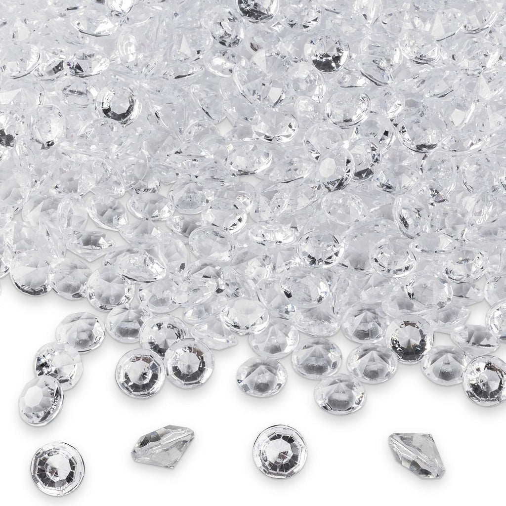 Super Z Outlet Diamond Table Confetti, Vase Filler, Party Decorations for Weddings, Bridal Shower, Birthdays, Home, and more. 2000 Pack of 1 Carat 6.5mm Jewels (Clear)