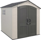 Lifetime 7' x 7' Outdoor Storage Shed with High-Density Polyethylene, Steel-Reinforced, Desert Sand