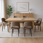Modern Dining Chairs, Fabric Upholstered Accent Kitchen Chairs with Comfy Padded Seat & Sturdy Metal Legs, Side Farmhouse Chairs for Dining Room, Living Room, Restaurant (Mossy Taupe, Set of 6)