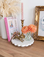 Ruffled Ribbon Hand-Blown Glass Vase Set Small Clear Flower Vases for Centerpieces, Weddings, and Home Decor, Thickened Base for Stability