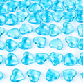 Babenest 215pcs Blue Heart Acrylic, 1Inch Crystal Rhinestones, Diamond Fake Gems Vase Filler for Table Scatters Wedding Party Anniversary Decoration Favor