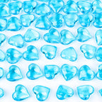 Babenest 215pcs Blue Heart Acrylic, 1Inch Crystal Rhinestones, Diamond Fake Gems Vase Filler for Table Scatters Wedding Party Anniversary Decoration Favor
