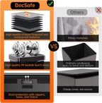 DocSafe 5200°F Fireproof Document Box with Lock,Heat Insulated File Organizer Storage with Pockets,Collapsible Portable Home Office File Safe Box with Handle for Hanging Letter/Legal Folders, Black