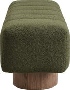 Christopher Knight Home Manila 50" Boucle Fabric Dining Bench, Rectangular Upholstery Ottoman Bench, Bedroom End of Bed Footstool, Living Room Extra Seat Footrest, No Assembly Needed, Jungle Green