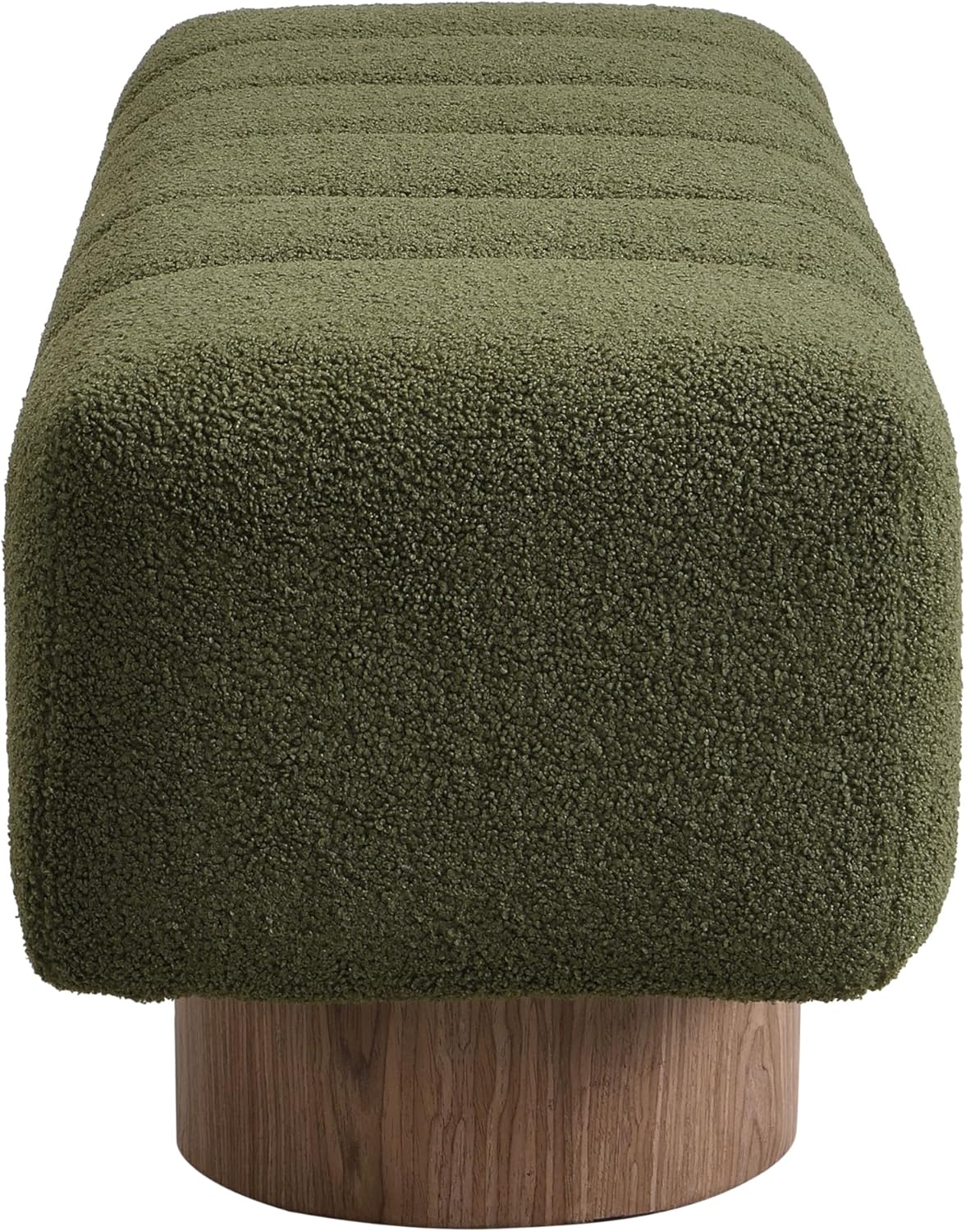 Merax 50" Green Boucle Upholstered Dining Bench Entryway Bench | No Assembly Required, End of Bed Ottoman, for Living Room Dining Room Bedroom, Floor-Friendly Feet Pads, Bear 300 LBS