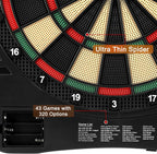 Electronic Dartboard Cabinet, Digital Soft Tip Dartboards with LED Scoreboard, Dart Board Set with 40 Games 420 Variants, 6 Darts, 100 Tips