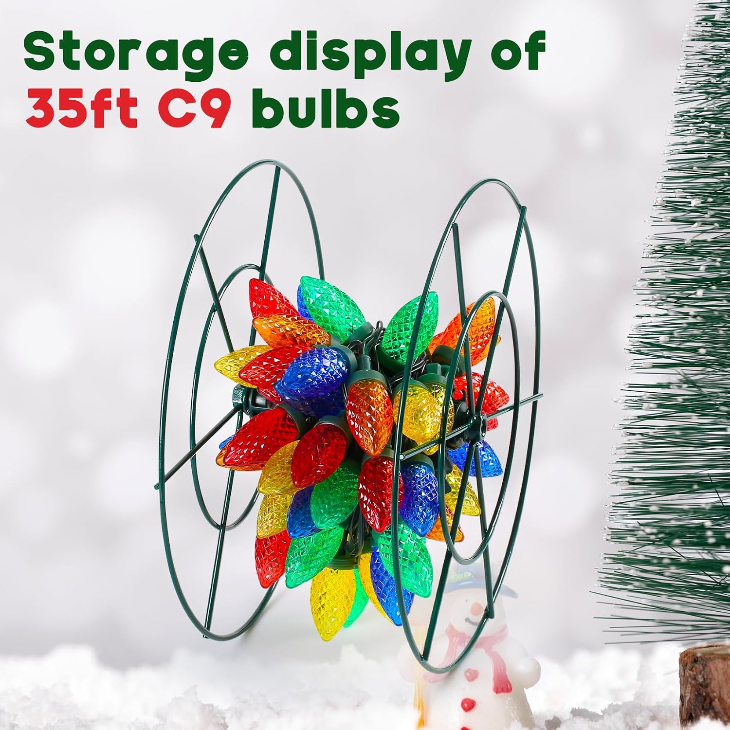 Christmas Light Storage Reels - 3 Metal Spools & Durable Oxford Bag for Holiday Cord Wire Organization