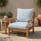 RSH DECOR: Sunbrella Deep Seating Cushion with Pillow Back | 24” x 26” x 5" Seat | Water & Fade-Resistant | Outdoor Chair Cushion Set for Patio Furniture | Made in USA (Provincial Azure)