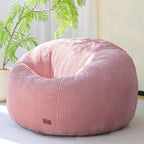 Bean Bag Chair for Adults Teens & Kids, Giant Round Bean Bag-XL | Memory Sponge Filling, Boneless Lounge Floor Sofa Chair with Handle & Non-Slip Base for Living Room Bedroom Balcony(Pink)