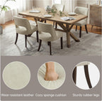 VKNOW Modern Dining Chairs Set of 4, Faux Leather Upholstered Dining Room Chair Kitchen Chairs, Farmhouse Dinner Chair for Kitchen Dining Room, Beige