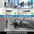 PS5/Slim/Pro Horizontal Stand with Cooling Fan & Charger for Original & Edge Controllers, Scalable Design PS5 Accessories Base with EVA Foams for All PS Five Disc & Digital, PS 5 Sideways Stand White