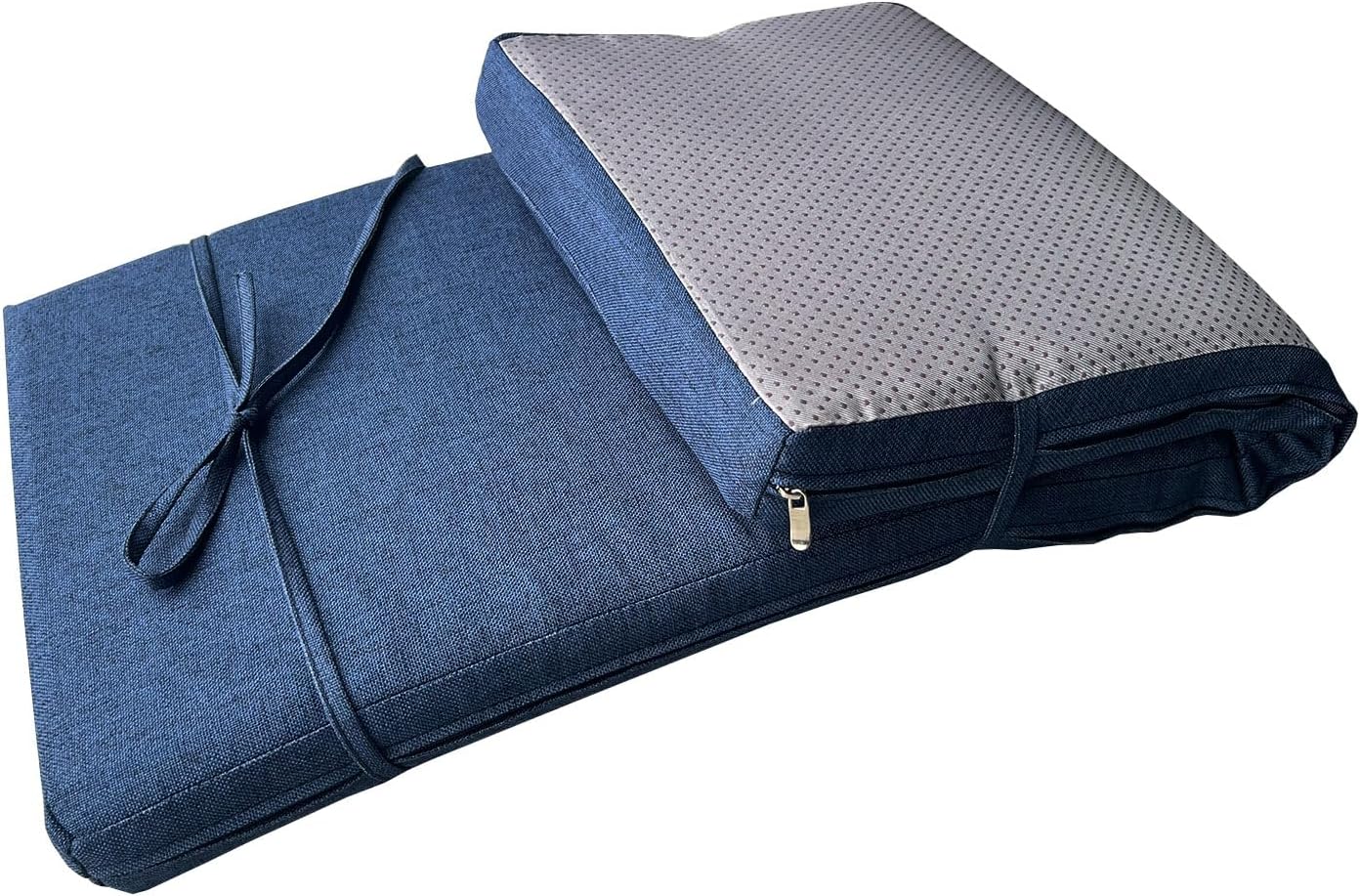 Saula Piano Bench cushons for Indoor Furniture with Ties Non Slip Kitchen Dining Room Bench seat Cushion for Show Storage, Window, Settee, Ottoman (Navy Blue, 40 x 12 Inch)