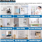 Accordion Folding Door, White Aluminum Alloy Foldable Interior Sliding Door, Room Divider with Top Track for Bathroom Bedroom Kitchen Hallway Doorway