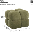 ONEVOG Olive Green‌ Modern Ottoman, 21" Square Fuzzy Couch Sherpa Pouf Ottoman, Tufted Cute Boucle Fabric Foot Stools, Upholsered Footrest & Coffee Table & Vanity Chair for Living Room Bedroom, Dorm