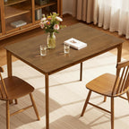 Hokway Small Dining Table, 43 Inch Rectangular Solid Wood Kitchen Table for Small Space, Easy Assembly, Dining Room Table for Home, Apartment, Office, Walnut