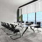 Tangkula Set of 6 Office Guest Chairs with Lumbar Support, Conference Chair with Breathable Mesh Back, Armrests & Sled Base, Reception Chair for Waiting Room, Meeting Room, Black