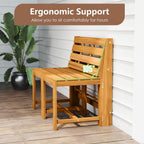 Tangkula 3-in-1 Convertible Bench Bar Table, Space-Saving Patio Convert A Bench with Balcony Plant Rack Design, Outdoor Folding Table and Chairs Set for Garden Porch & Backyard