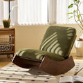 Modern Rocking Chair Recliner, Comfortable Upholstery Glider Chair, Solid Wood Frame, Accent Reading Chair for Bedroom, Living Room, Nursery, Green