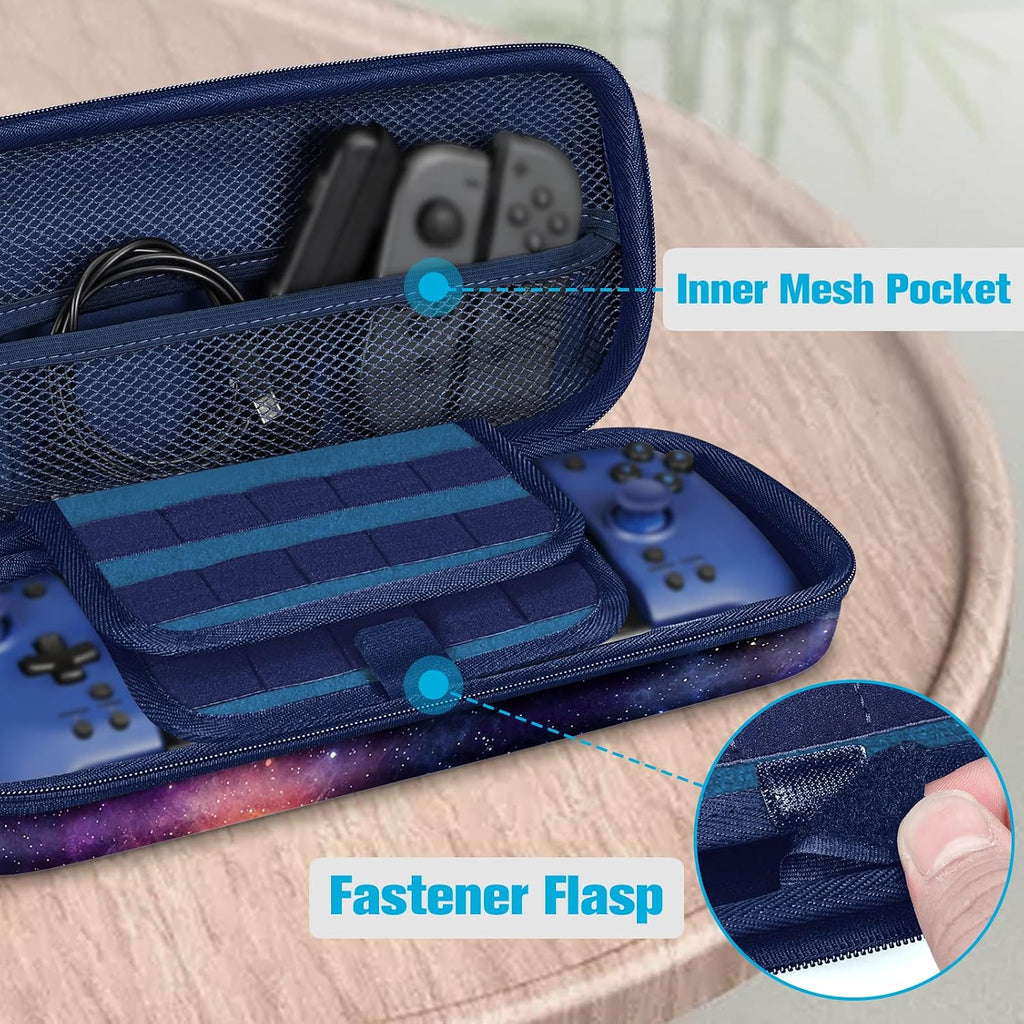 Fintie Carrying Case for Hori Nintendo Switch Split Pad Pro Controller - [Shockproof] Protective Cover Travel Bag w/30 Game Card Slots, Compatible with Nintendo Switch OLED Model
