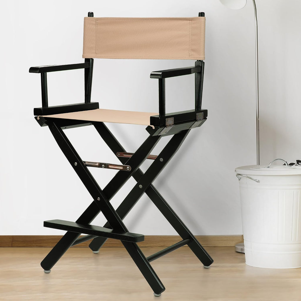 Casual Home 24" Director's Chair Black Frame-with Tan Canvas, Counter Height