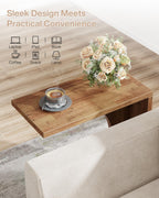 Tribesigns C-Shaped End Table for Couch, Sofa Side Table, C Table for Small Space, Living Room, Bedroom (1, Walnut Brown)