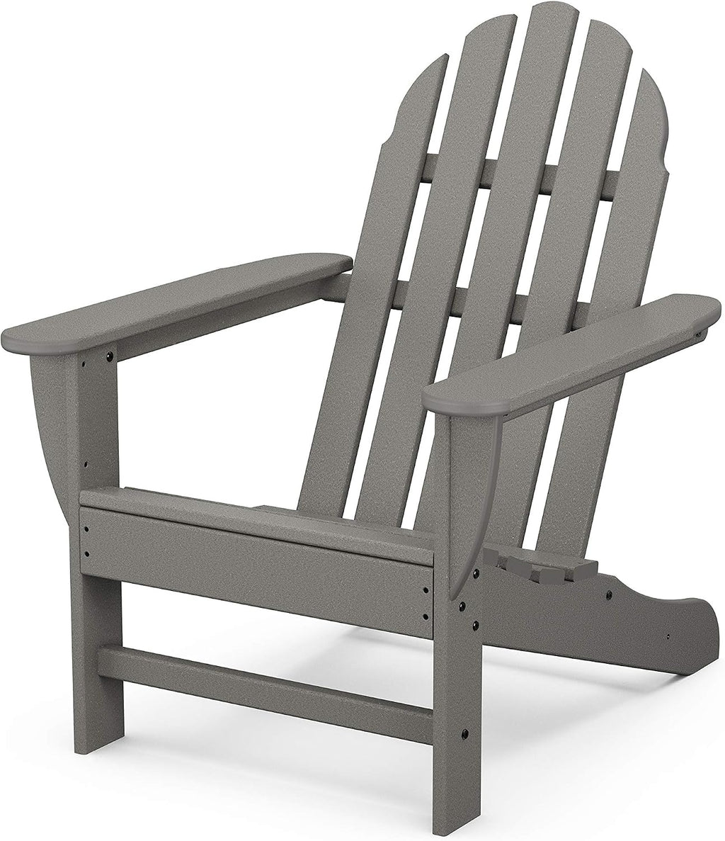 POLYWOOD NCC2280GY Nautical Arms Chaise, Slate Grey & AD4030GY Classic Outdoor Adirondack Chair, Slate Grey