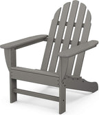 POLYWOOD NCC2280GY Nautical Arms Chaise, Slate Grey & AD4030GY Classic Outdoor Adirondack Chair, Slate Grey