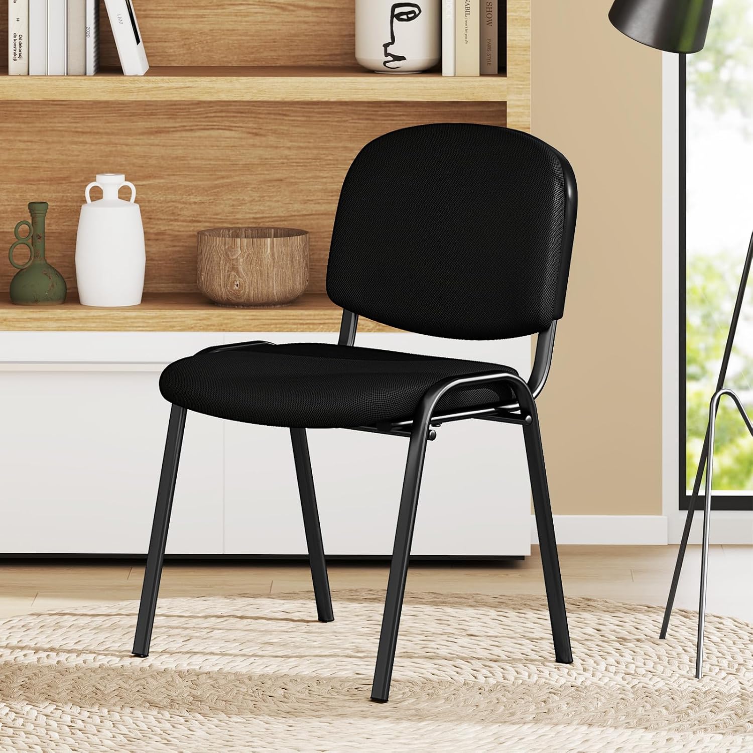 COSTWAY Guest Reception Chairs Set of 10, Stackable Conference Chairs with Upholstered Seat & Ergonomic Back, Waiting Room Chairs for Office, Reception Room, Conference Room, Events