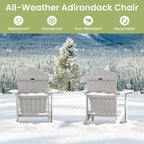 ORALNER Outdoor Adirondack Chair with Cup Holder, Plastic Resin Outdoor Deck Chair, 380 LBS Capacity, for Patio, Backyard, Porch, Balcony, Poolside, Garden, Lawn, Firepit (4, White)