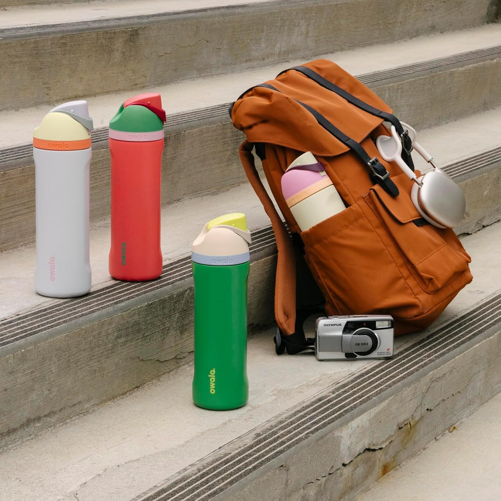 Owala FreeSip Insulated Stainless Steel Water Bottle with Straw, BPA-Free Sports Water Bottle, Great for Travel, 24 Oz, Summer Sweetness