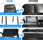 Simple Deluxe Guest Chairs with Padded Armrests, Wheel-Less Multipurpose Seating for Waiting Room, Reception, Conference, Lobby & Home Desk