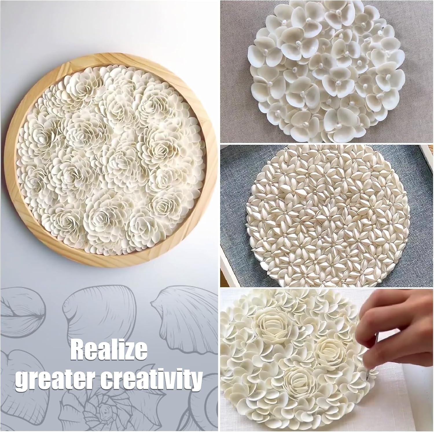PPCLION 600 Pcs Natural Tiny Small Sea Shells White Clam Shells for DIY Craft, Jewelry Making, Home Decor, Vase Fillers