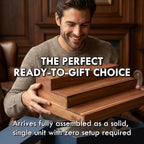 Premium Real Acacia Wood 3-Tier Liquor Bottle Display Shelf | No Assembly, Water Resistant, Extra Deep Steps, Bar Stand for Whiskey, Wine