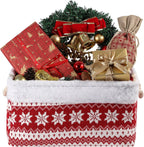 Christmas Basket Large Empty Christmas Baskets Red Christma Gift Baskets with Handles Holiday Storage for Gifts Holiday Decor for Baby/Kids/Nursery Room