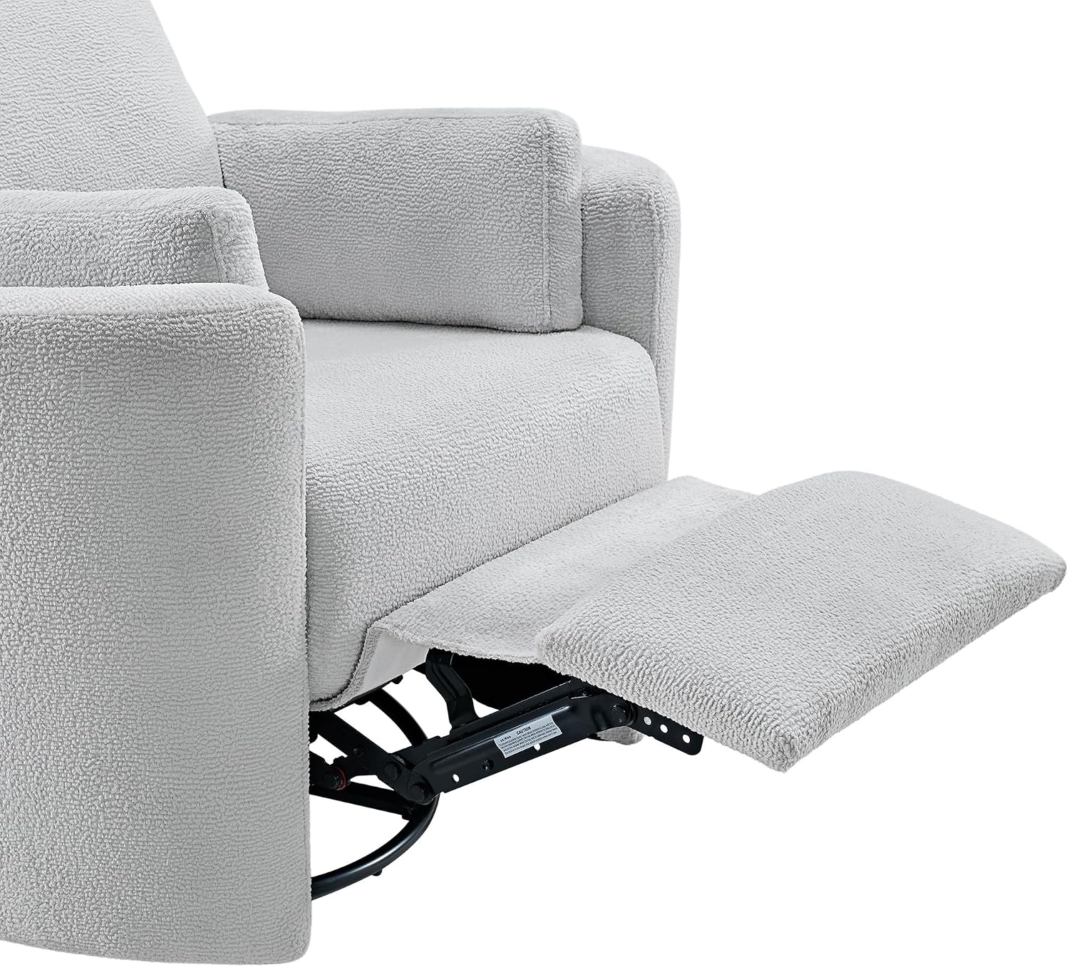 Soho Baby Nottingham Upholstered Glider Recliner Rocking Chair 360° Swivel for Nursery and Living Roomr, Plush Gray