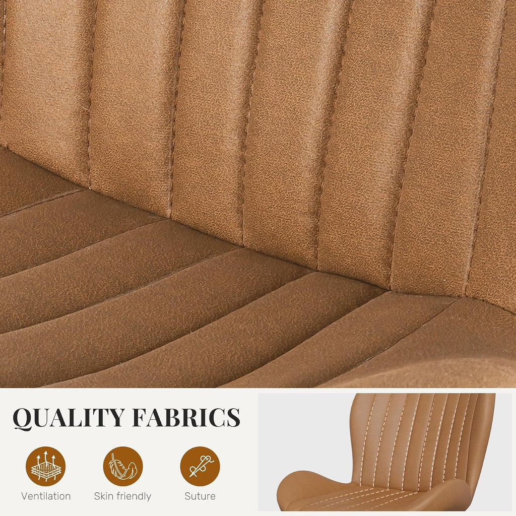 Dining Chairs Set of 4, Modern Dining Room Chairs, Fabric Kitchen Chair Upholstered Dining Chairs with Thick Cushions for Kitchen and Dining Room Brown