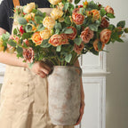 Large Flower Vase Home Decor - 12 inch Tall Ceramic Farmhouse Rustic Table Vases with Handle Living Room Decoration Decorative Modern Vintage for Floor Kitchen Shelf Coffee Dining Desk Fireplace