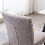 Watson & Whitely Upholstered Dining Chairs Set of 4, Fabric Armless Dining Room Chairs with Solid Wood Legs & Back Side Chair for Kitchen, Living Room, Restaurant, Gray