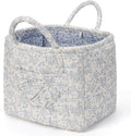 Floral Fabric Storage Basket Car Interior Storage Basket Underwear Sundries Laundry Baskets Supplies Home Organizer Bag (blue 3)