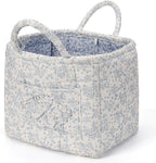 Floral Fabric Storage Basket Car Interior Storage Basket Underwear Sundries Laundry Baskets Supplies Home Organizer Bag (blue 3)