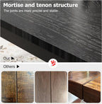79 Inch Industrial Dining Table for 4-6 Person Rectangle Kitchen Table with Metal Legs,Round Corners, Writing Desk, for Modern Farmhouse, for Kitchen, Dining Room,Quick Assembly, Wood