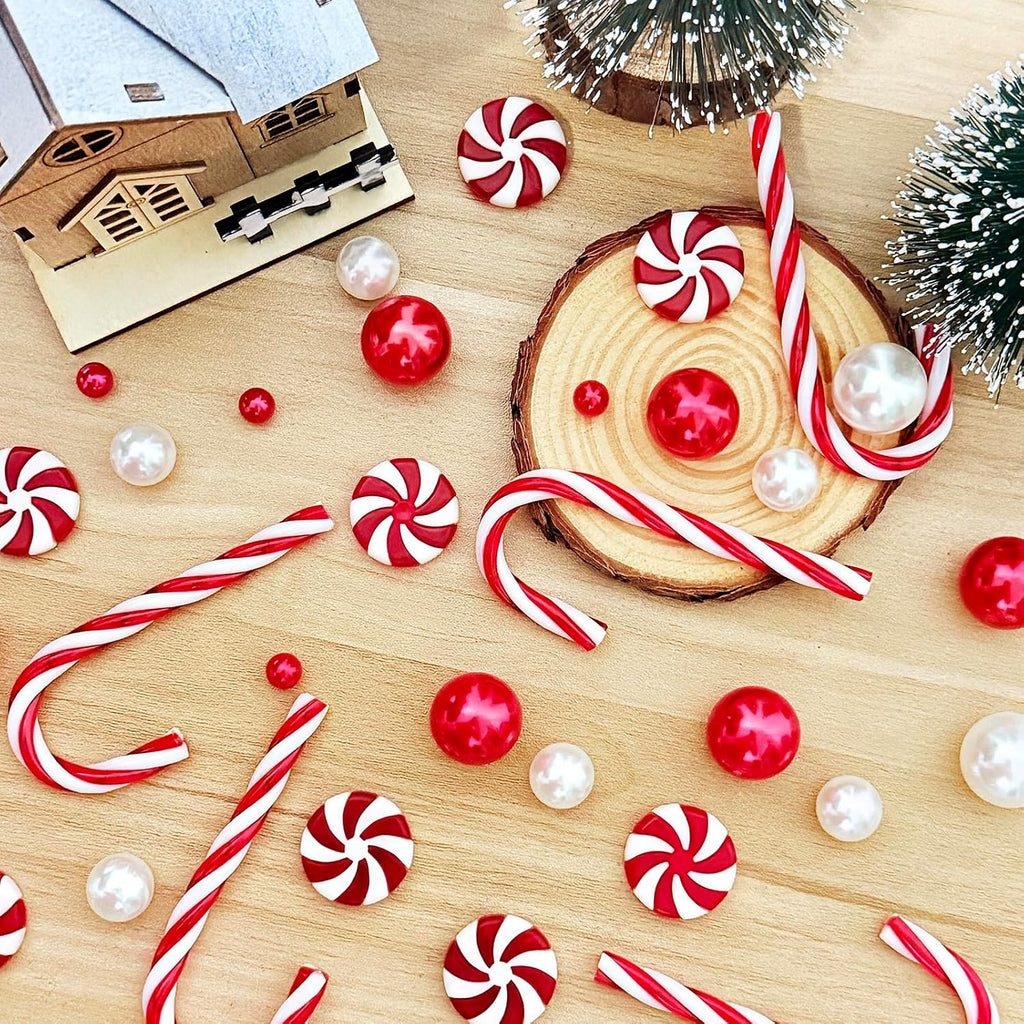 Christmas Vase Filler 10091 PCS Red White Vase Filler Beads Water Beads Candy Cane Christmas Vase Filler for Holiday Party Decor