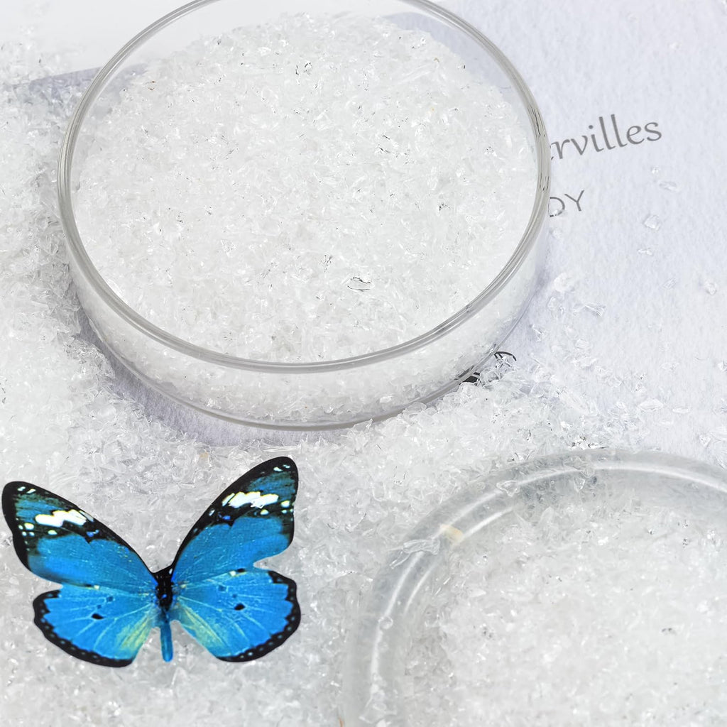 Crystal Clear Fine Crushed Glass for Resin Art & Crafts | 1–3mm Decorative Glass Sand, 1.5 lb Broken Glass Pieces for DIY Epoxy Tumblers, Coasters, Vase Filler & Home Decor