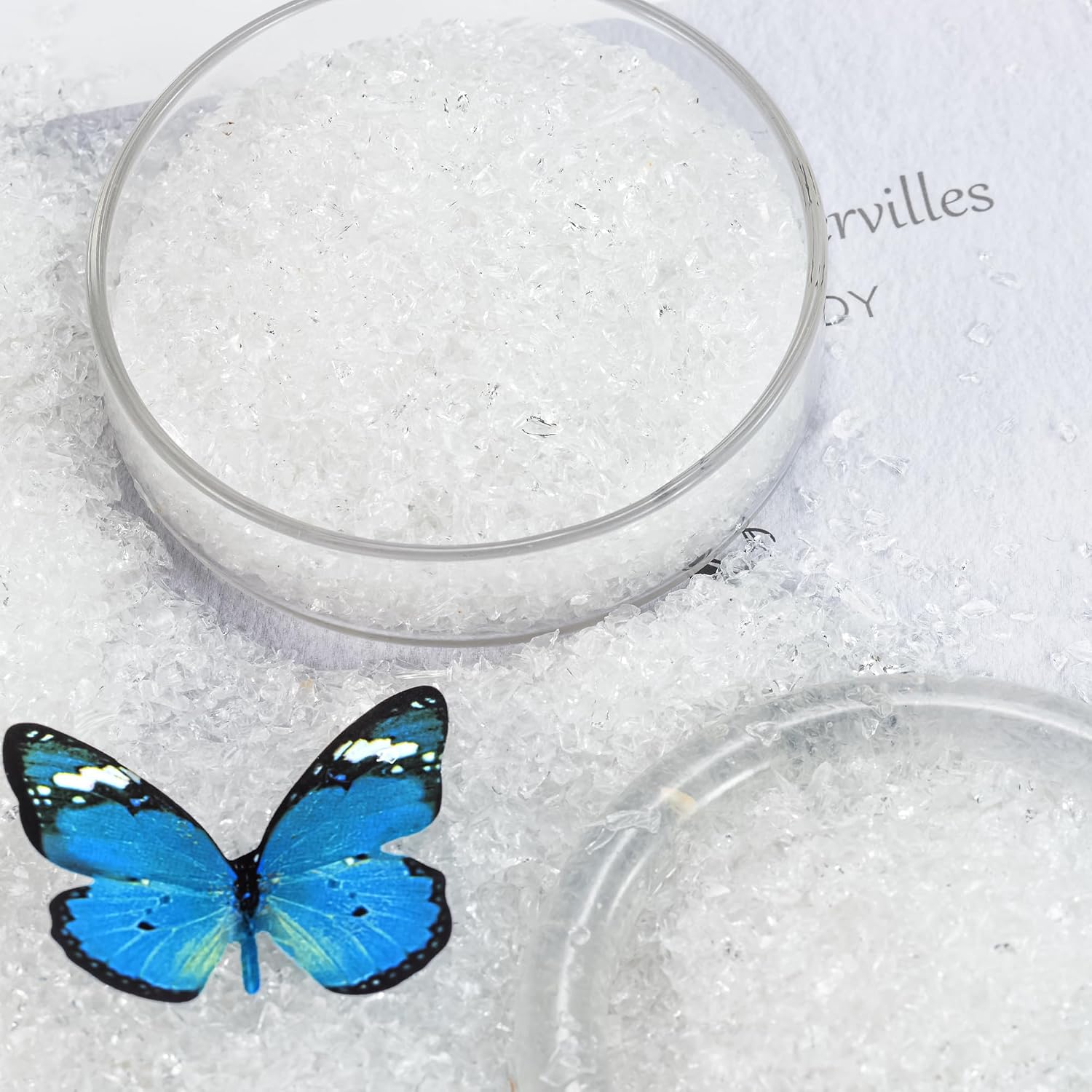 Crystal Clear Fine Crushed Glass for Resin Art & Crafts | 1–3mm Decorative Glass Sand, 1.5 lb Broken Glass Pieces for DIY Epoxy Tumblers, Coasters, Vase Filler & Home Decor