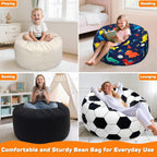 Lukeight Dinosaur Bean Bag Chair for Kids and Teens, Memory Foam Filled Floor Lounger, Washable Velvet Cover with Inner Liner, Beanbag Chair with Filling for Gaming and Reading, Large 27" D x 16" H