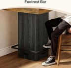 Tribesigns Square Bar Table, Kitchen Dining Table, Industrial Counter Height Pub Cocktail Table Home Bar Unit with Metal Footrest for Dining Room, Tavern, Coffee Corner, Bistro, Rustic Brown