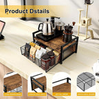 Tea Bag Organizer Wood Tea Organizer with 8 Compartments Storage Chests Tea Station Chest Display Container Box for Countertop Kitchen